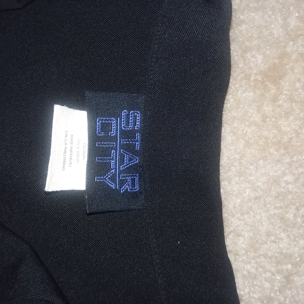 Casual black jacket with one button